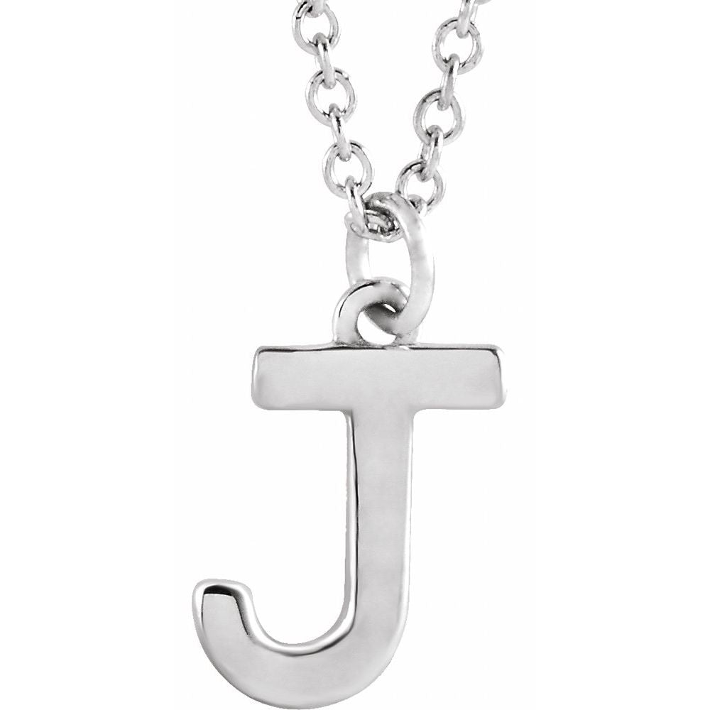 14K White Gold Initial 16" Necklace