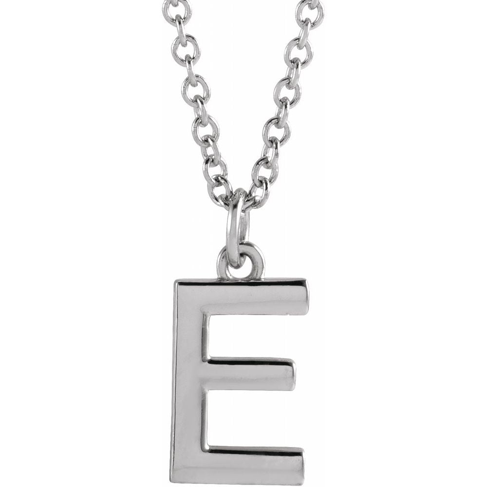 14K White Gold Initial 16" Necklace