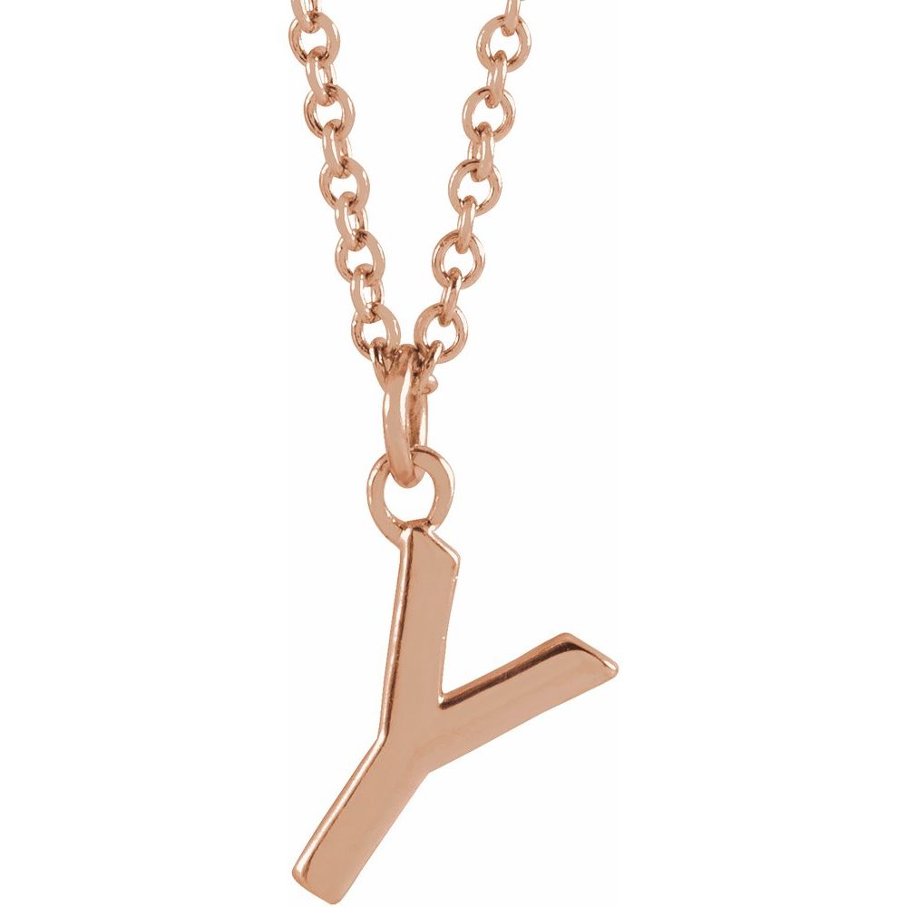 14K Rose Gold Initial 16" Necklace