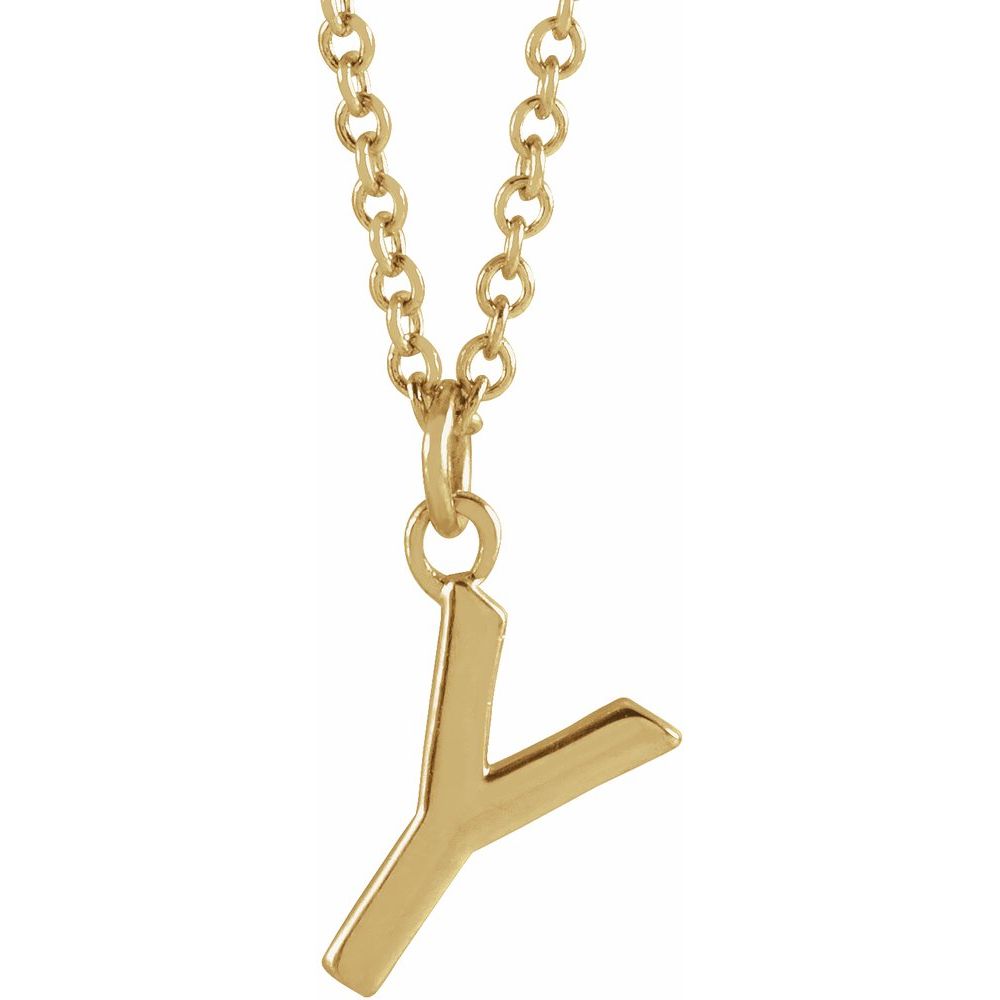 Yellow gold Initial 16" Necklace