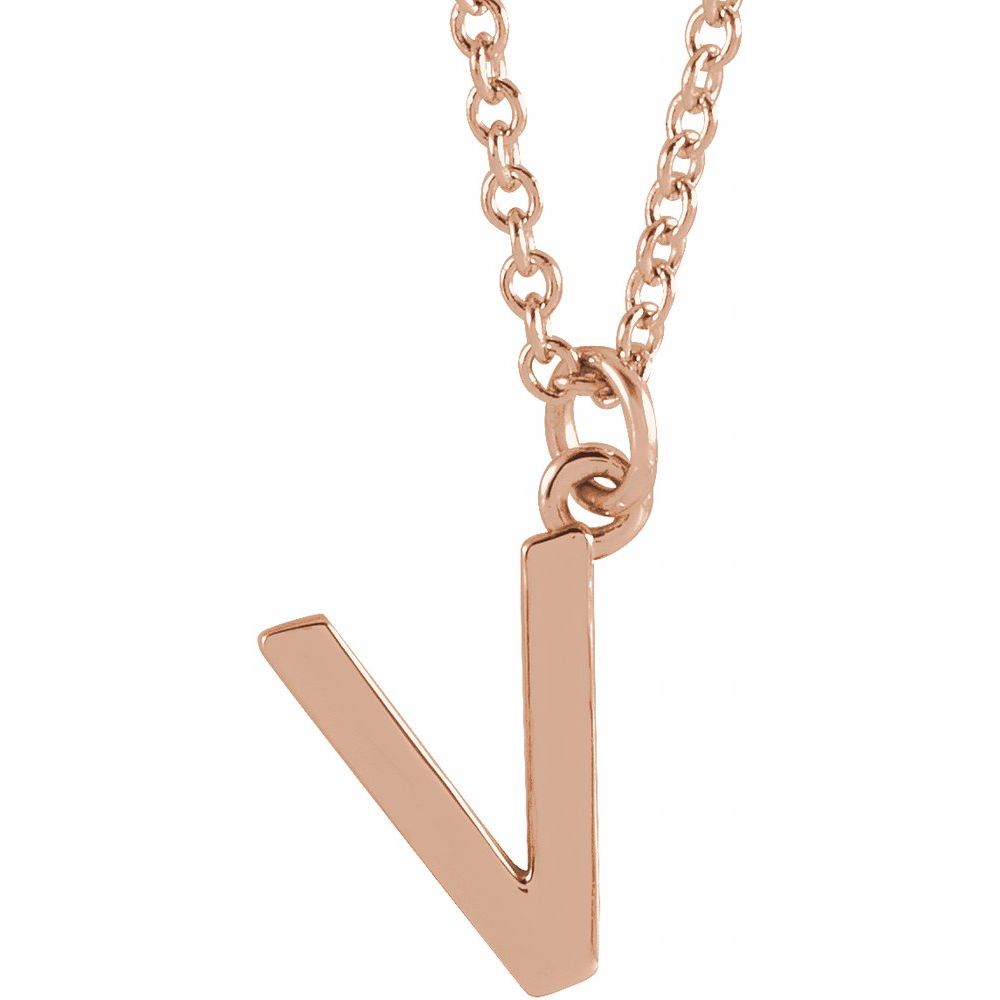 14K Rose Gold Initial 16" Necklace