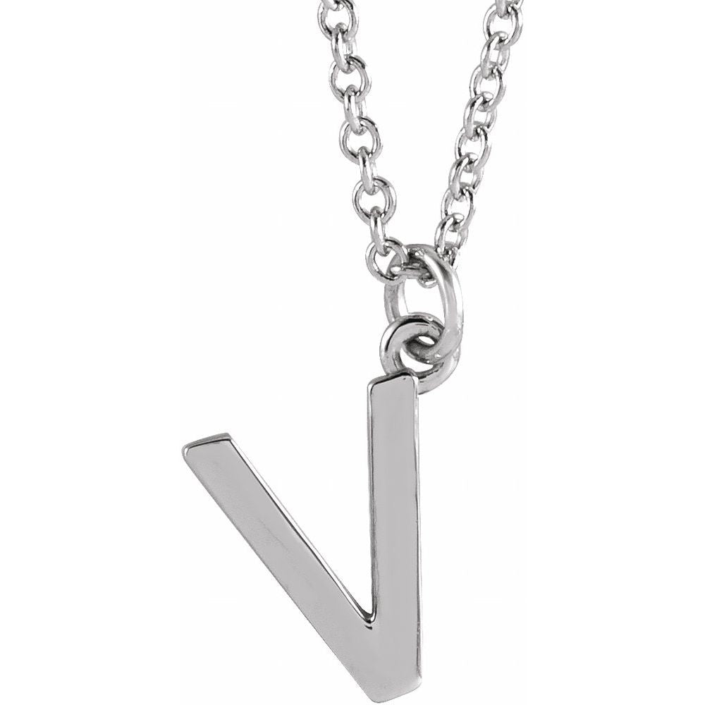 14K White Gold Initial 16" Necklace