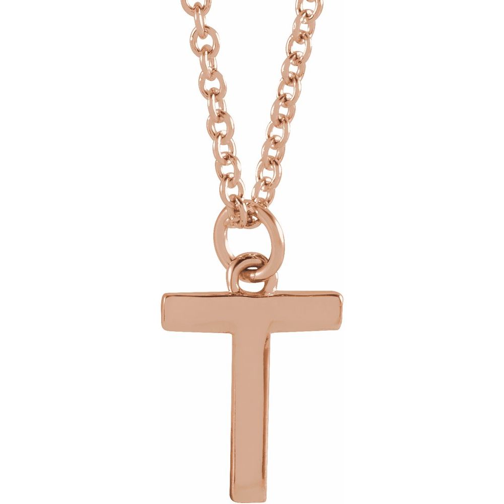 14K Rose Gold Initial 16" Necklace