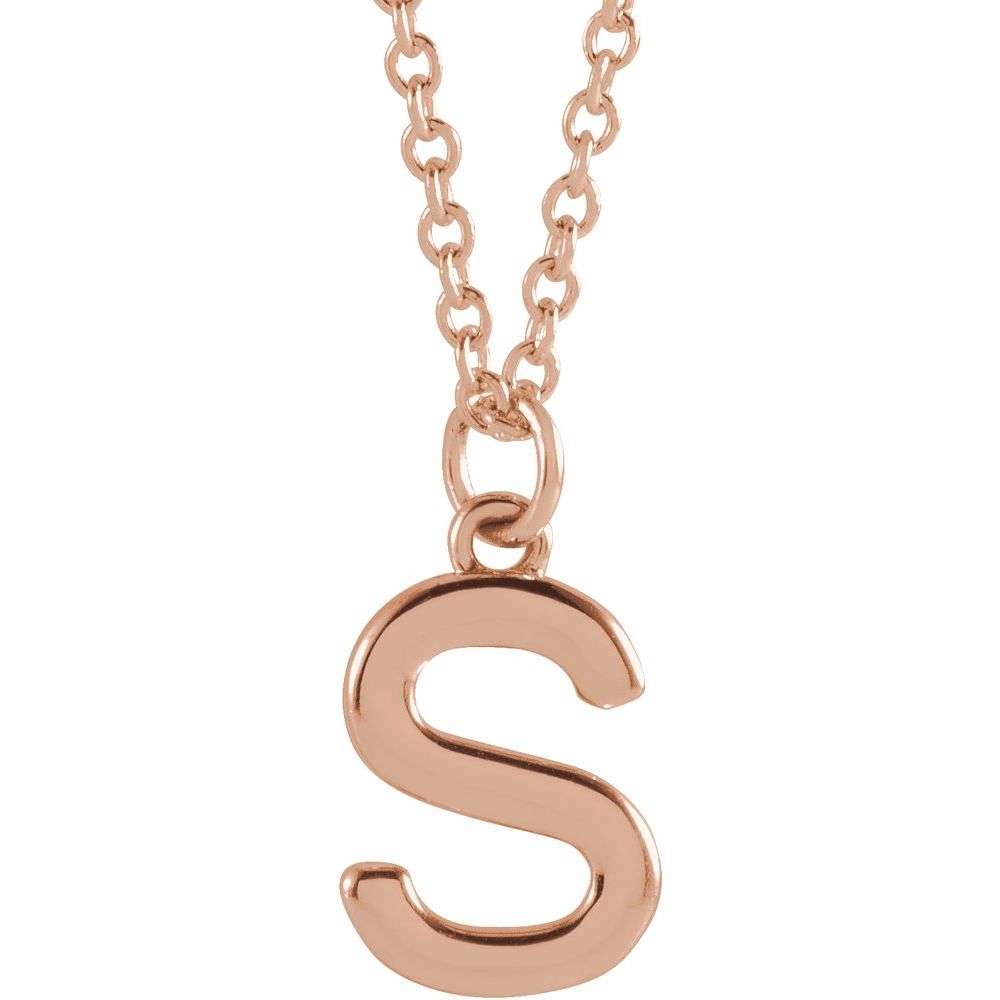 14K Rose Gold Initial 16" Necklace