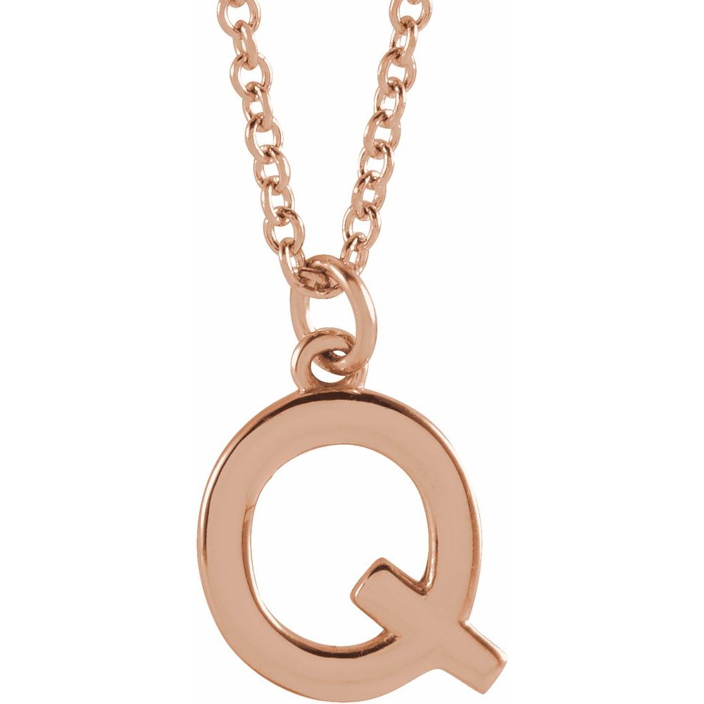 14K Rose Gold Initial 16" Necklace