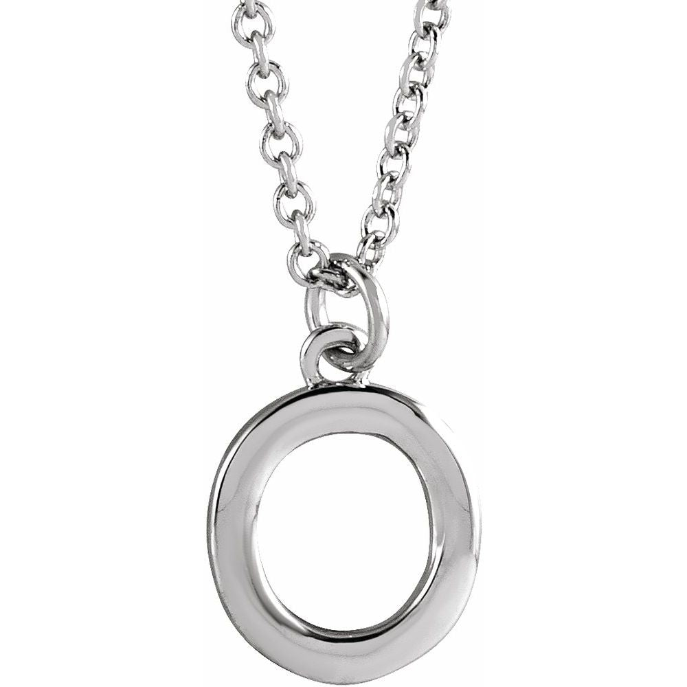 14K White Gold Initial 16" Necklace