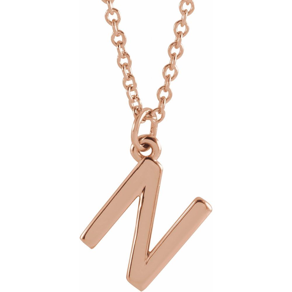 14K Rose Gold Initial 16" Necklace