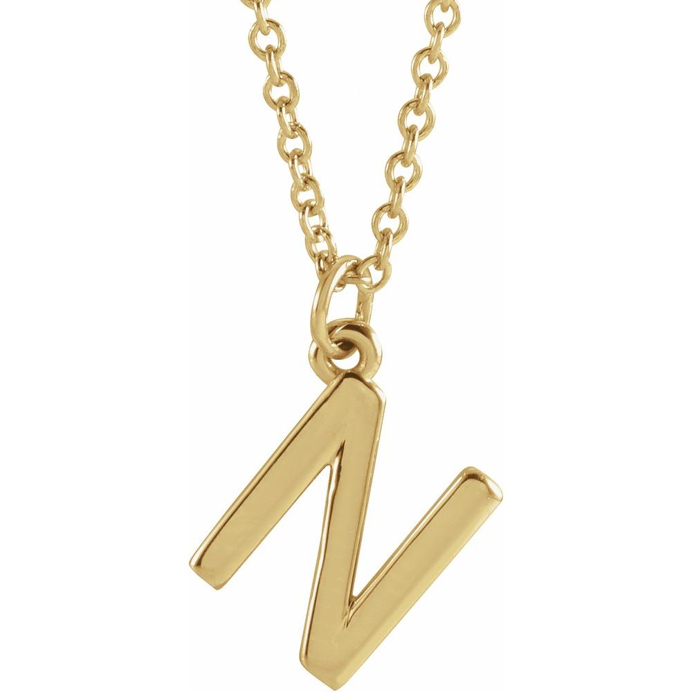 Yellow gold Initial 18" Necklace