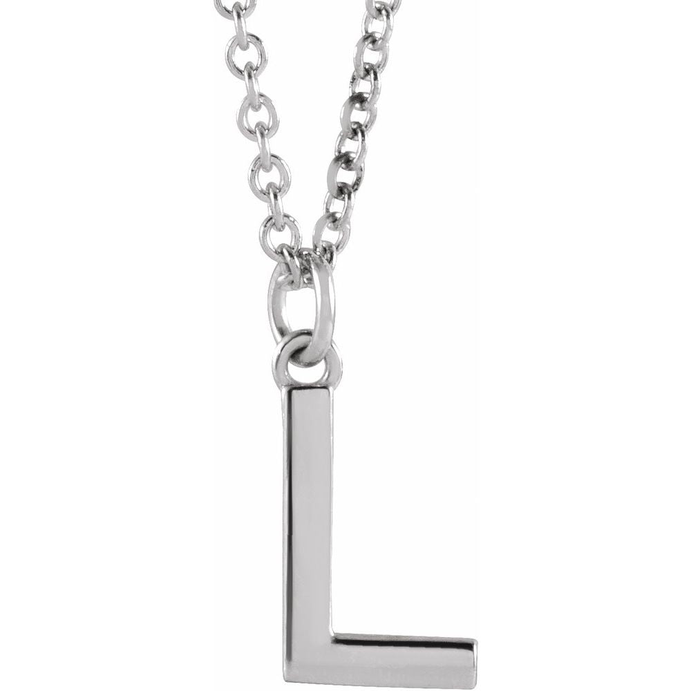 14K White Gold Initial 16" Necklace