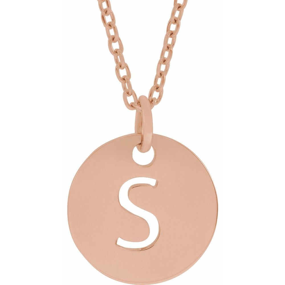 18K Rose Gold-Plated Sterling Silver Initial 16-18" Necklace