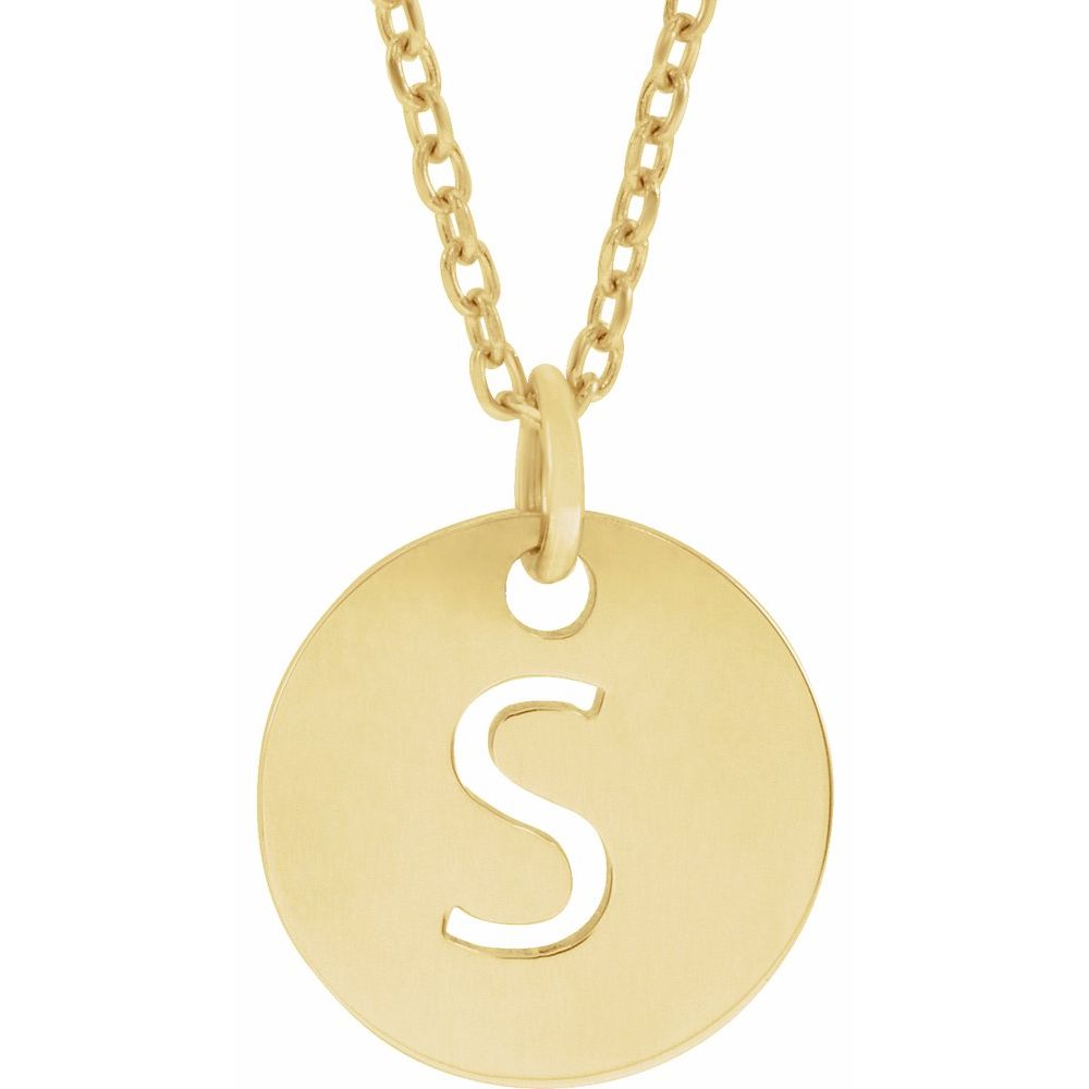 18K Yellow Gold-Plated Sterling Silver Initial 16-18" Necklace