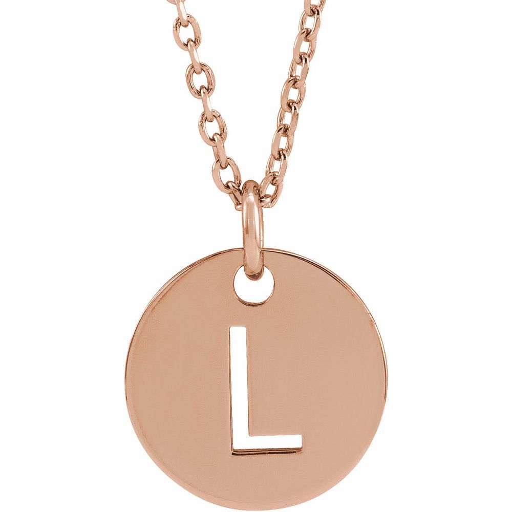 14K Rose Gold Initial 16-18" Necklace