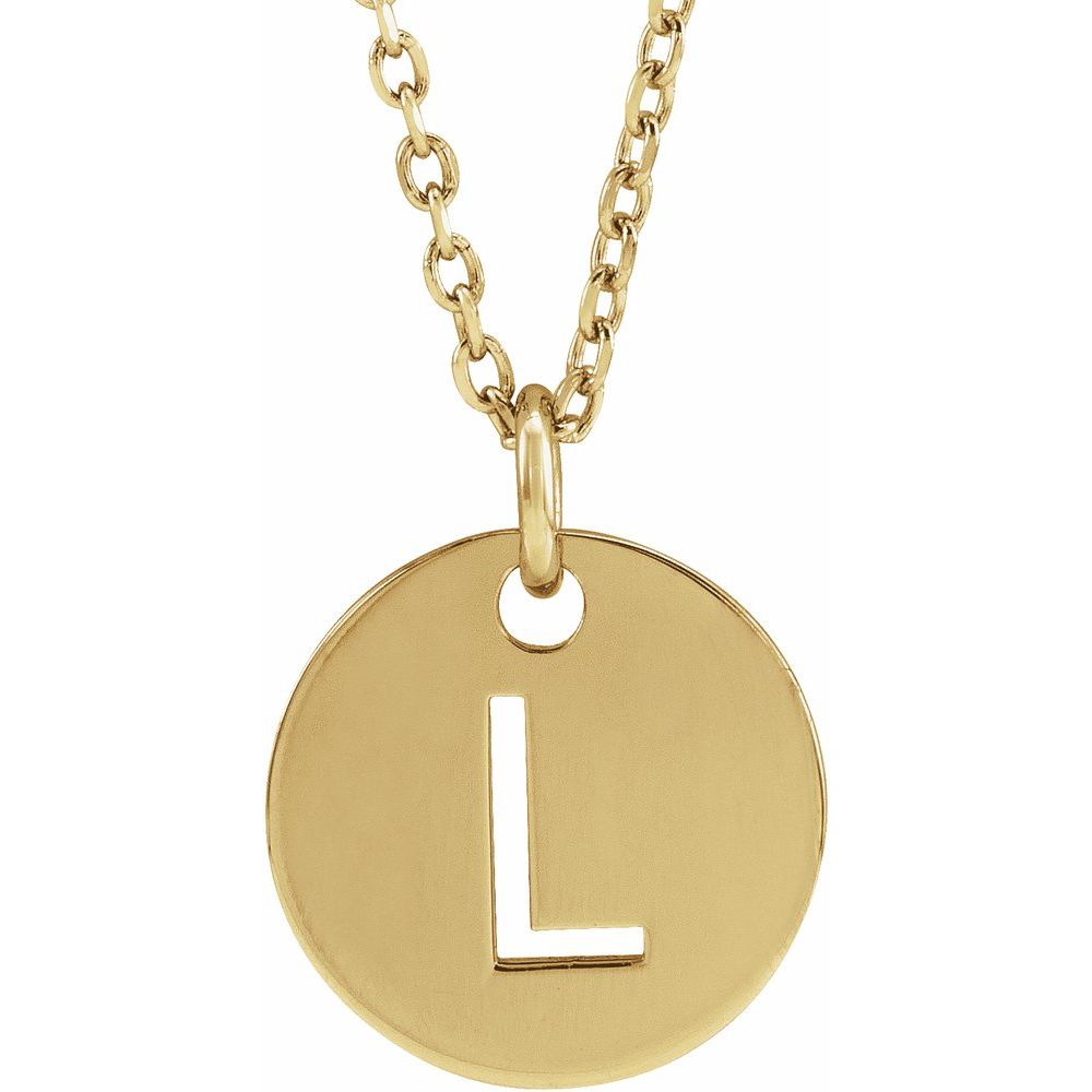 Yellow gold Initial 16-18" Necklace