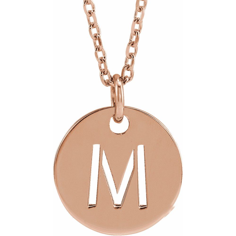 14K Rose Gold Initial 16-18" Necklace