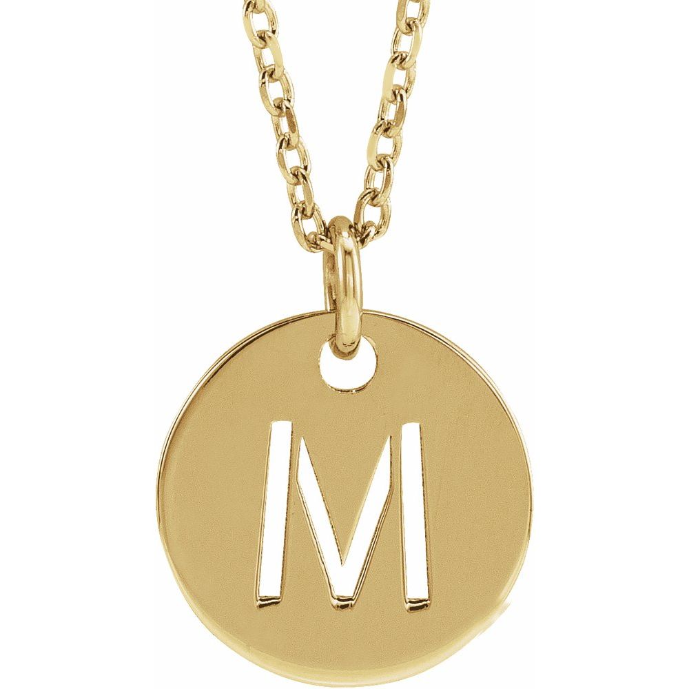 Yellow gold Initial 16-18" Necklace