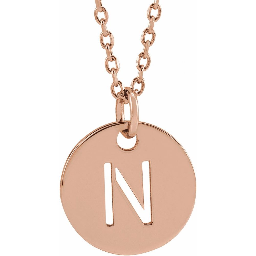 14K Rose Gold Initial 16-18" Necklace