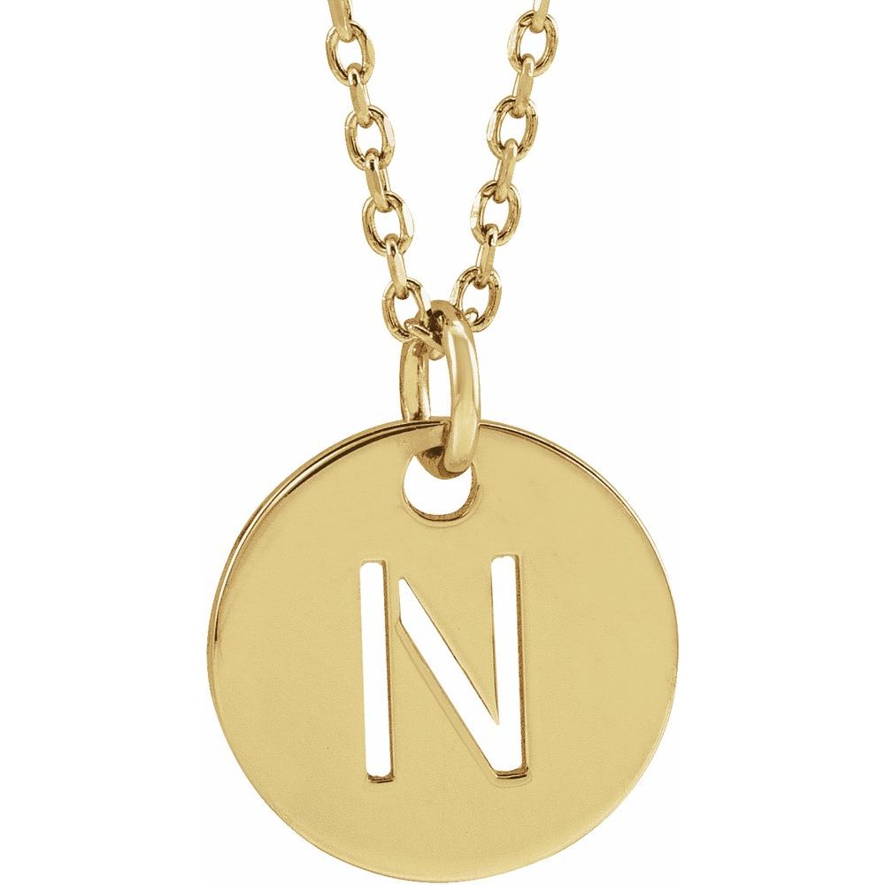 Yellow gold Initial 16-18" Necklace