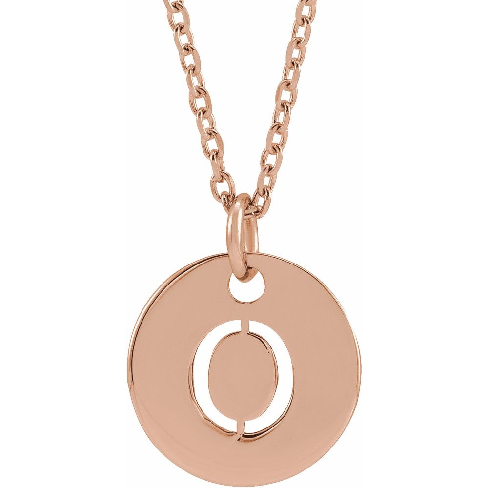 14K Rose Gold Initial 16-18" Necklace