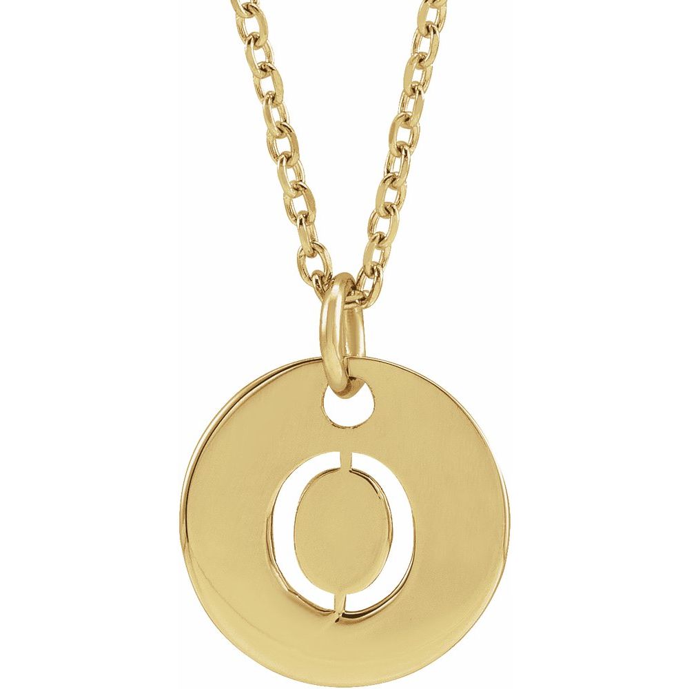 Yellow gold Initial 16-18" Necklace