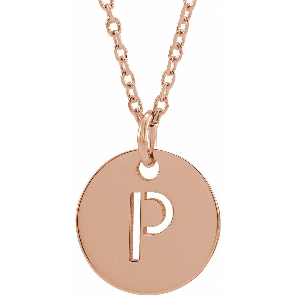 14K Rose Gold Initial 16-18" Necklace