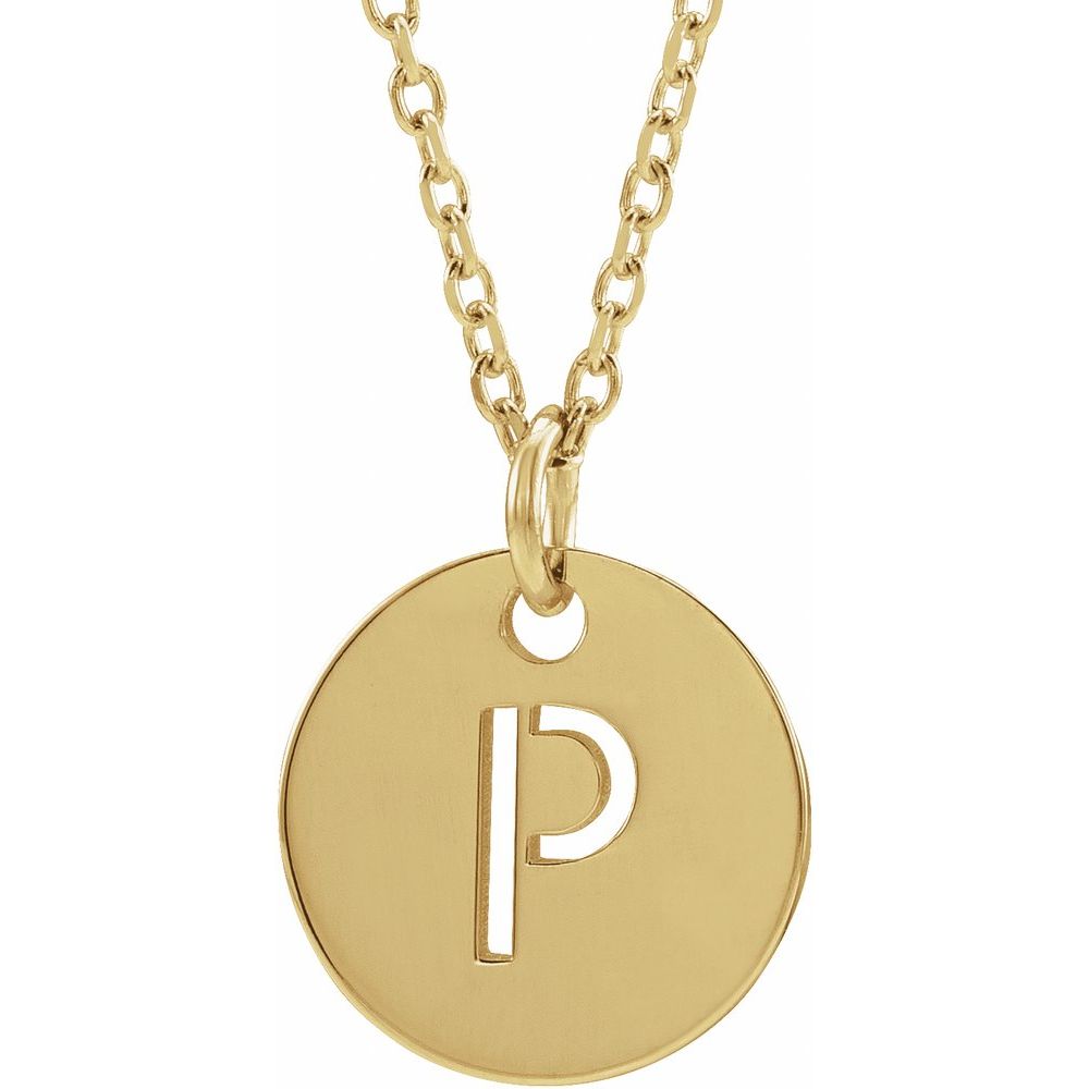 Yellow gold Initial 16-18" Necklace