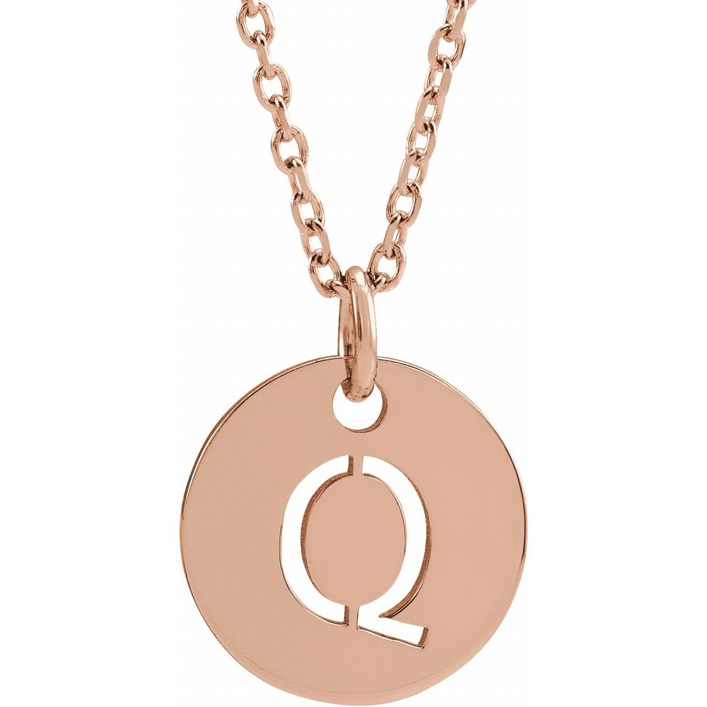 14K Rose Gold Initial 16-18" Necklace