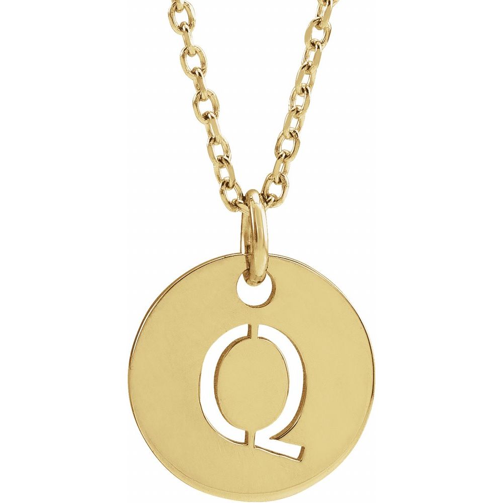 Yellow gold Initial 16-18" Necklace