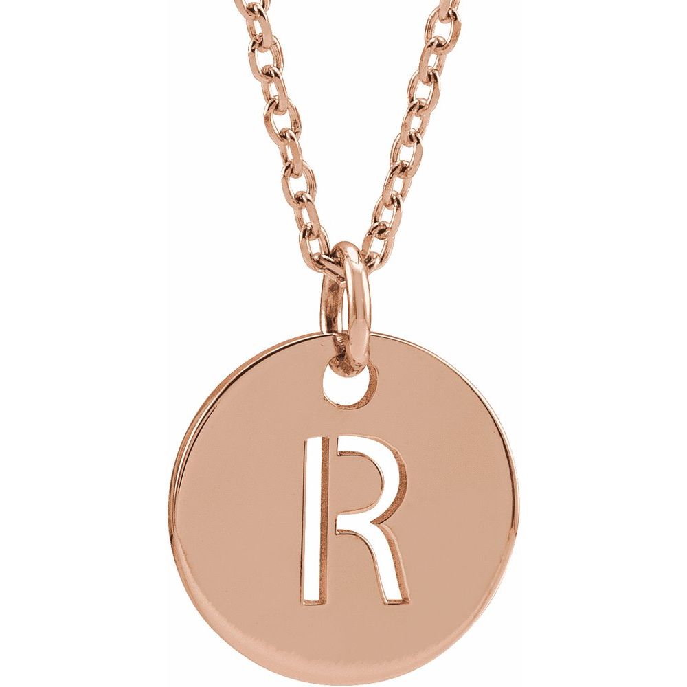 14K Rose Gold Initial 16-18" Necklace