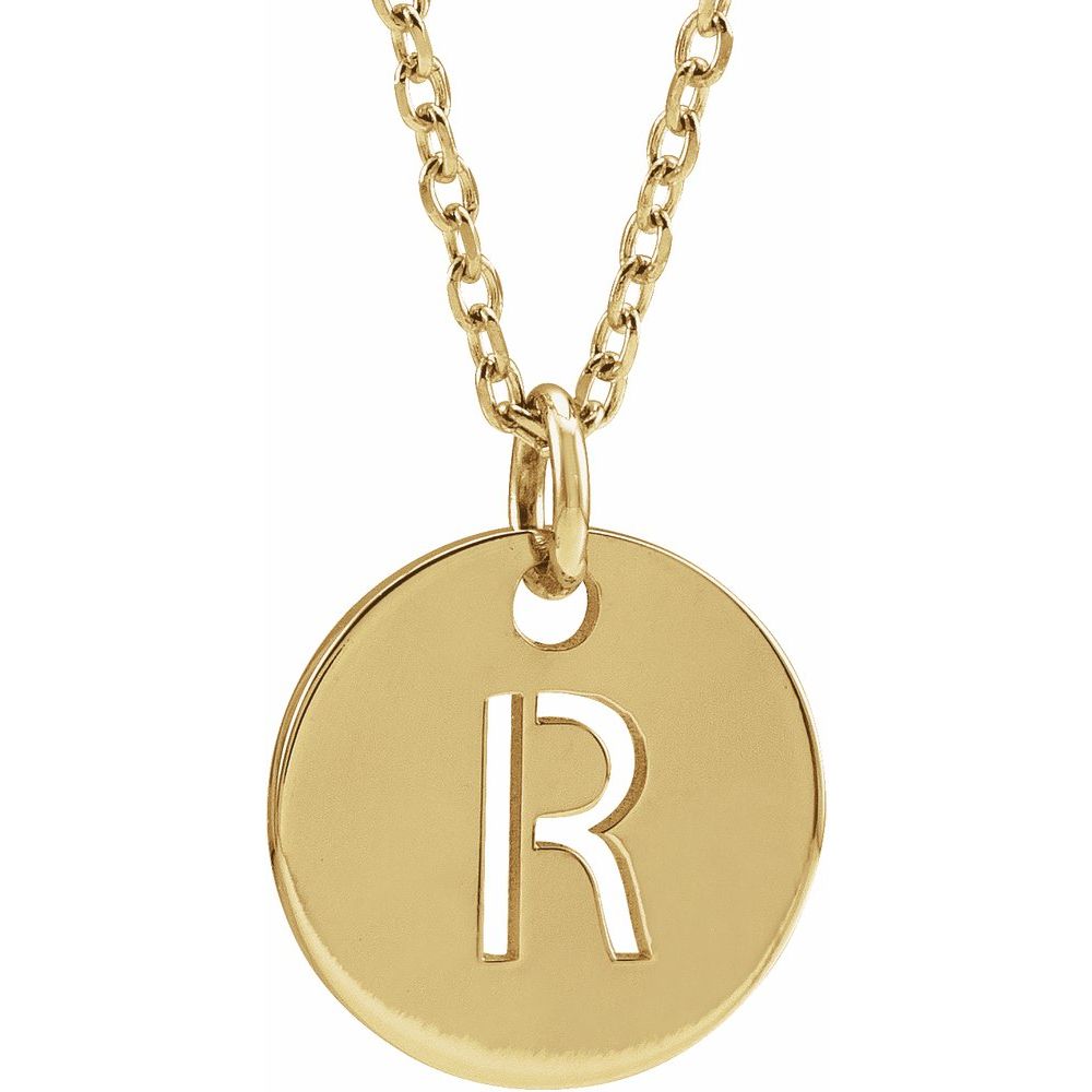 Yellow gold Initial 16-18" Necklace