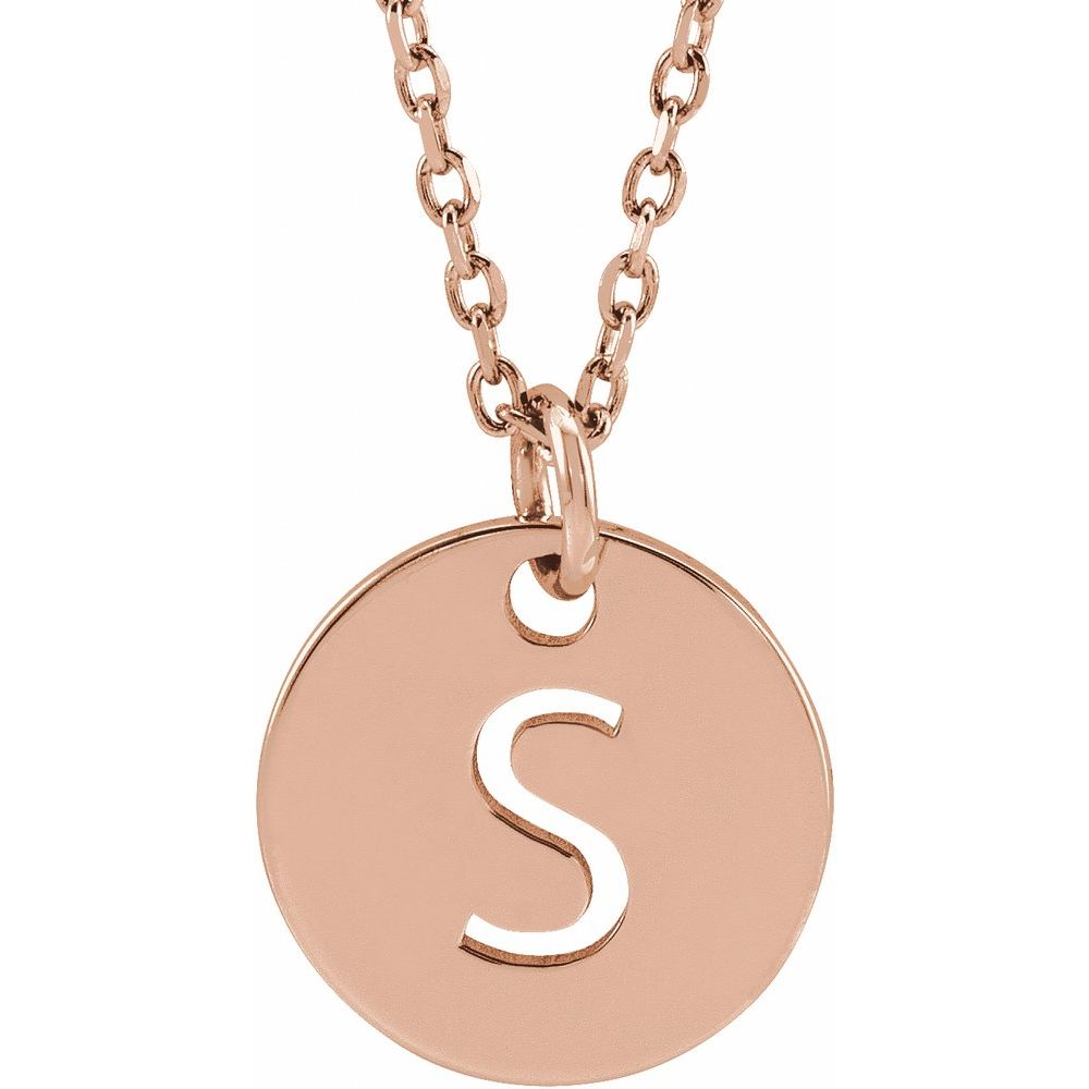 14K Rose Gold Initial 16-18" Necklace