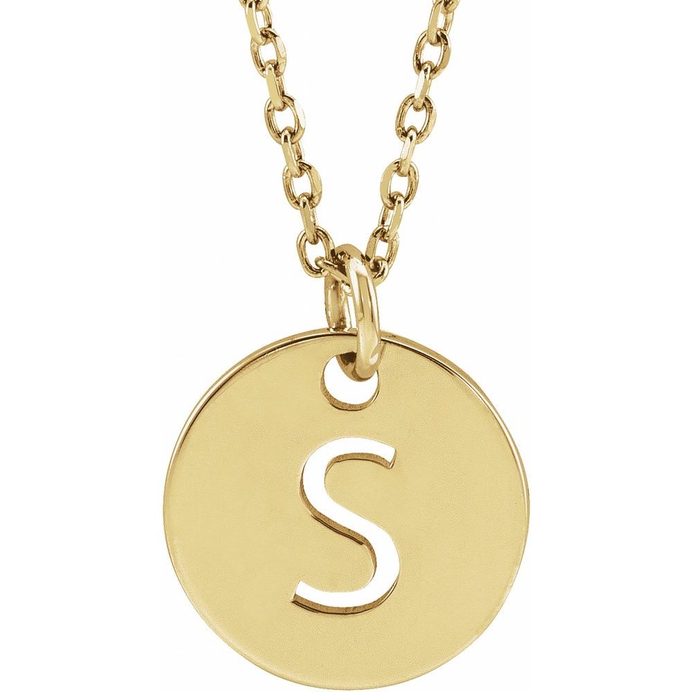 Yellow gold Initial 16-18" Necklace