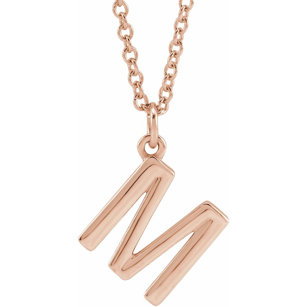 14K Rose Gold Initial 16" Necklace