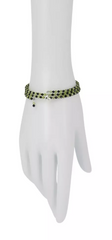 Jay King Peridot and Black Spinel Bead Coil Bracelet with Charm