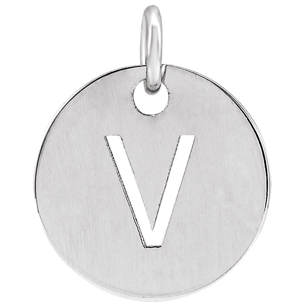 14K White Gold Personalized  Pendant