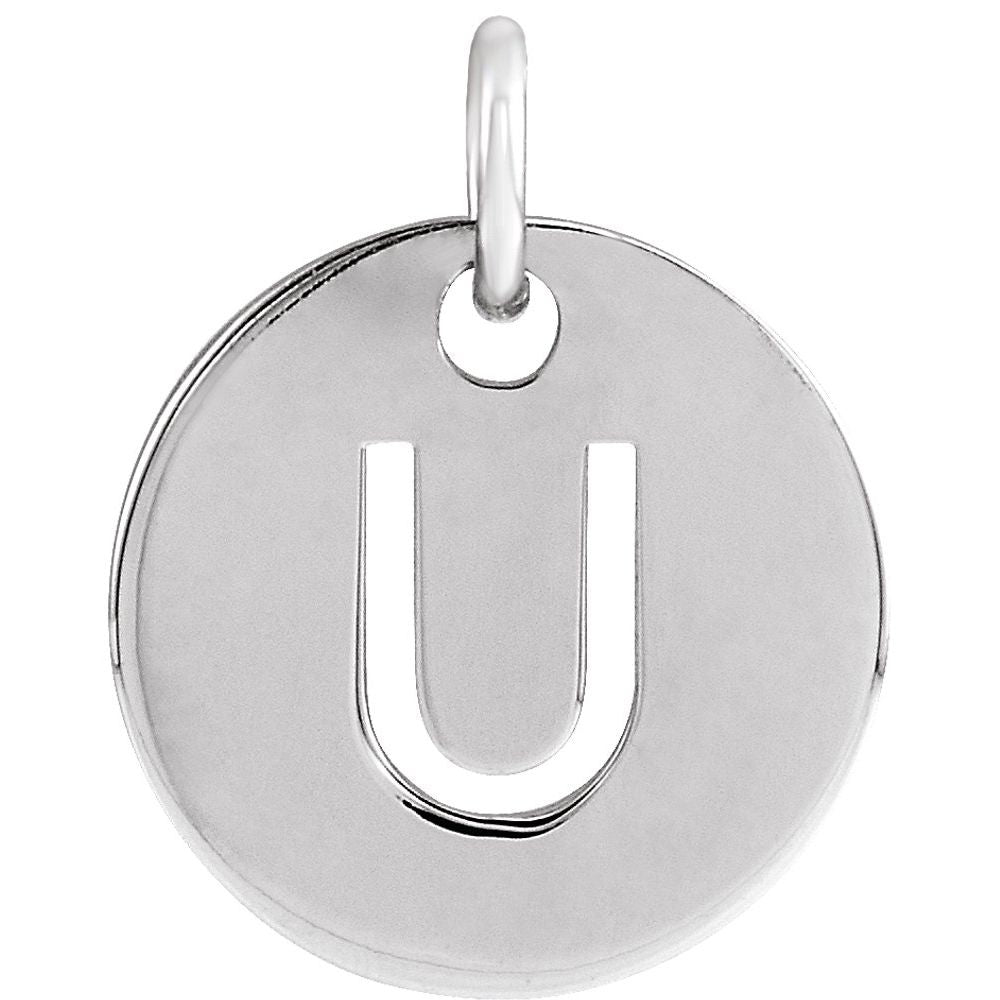 14K White Gold Personalized  Pendant