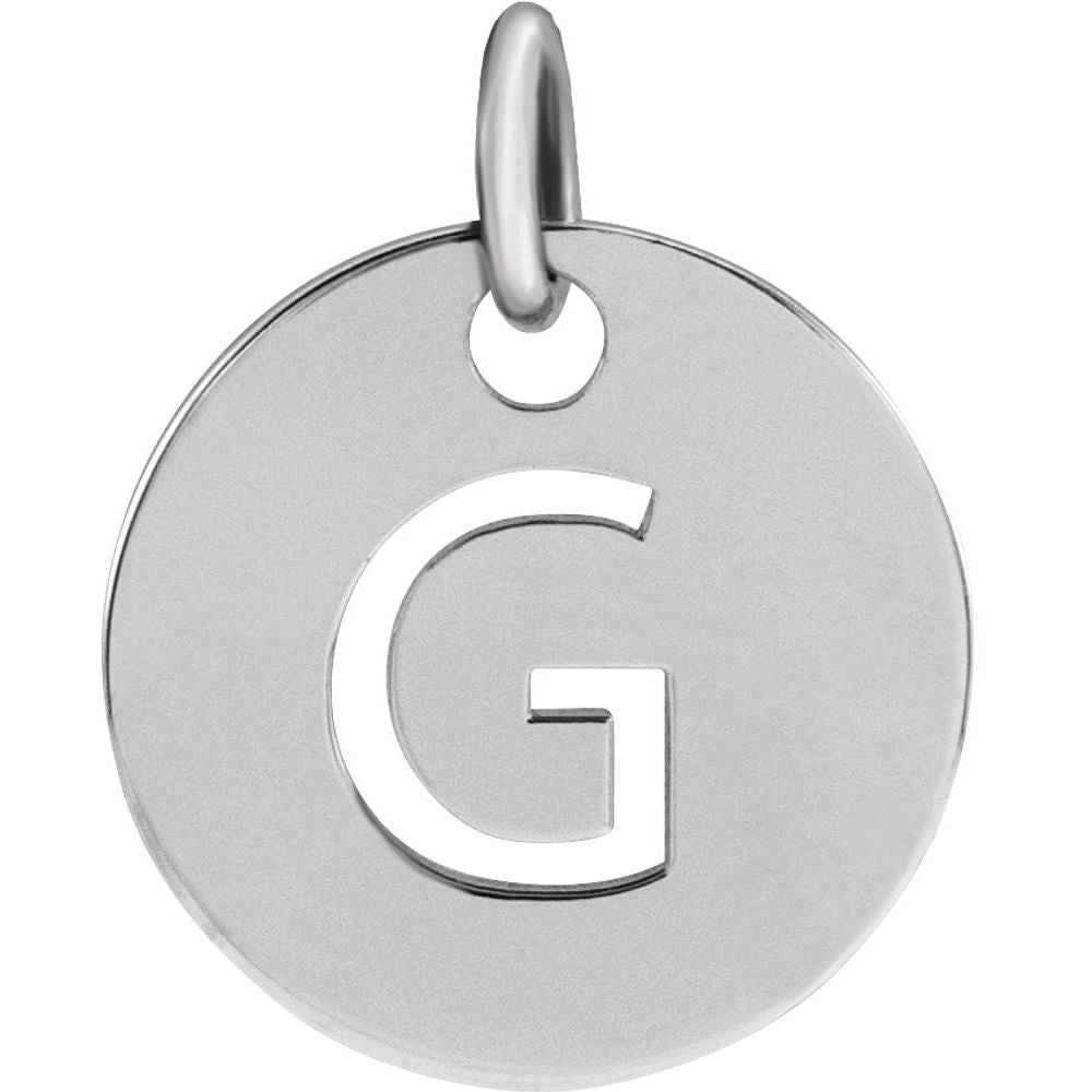 14K White Gold Personalized  Pendant