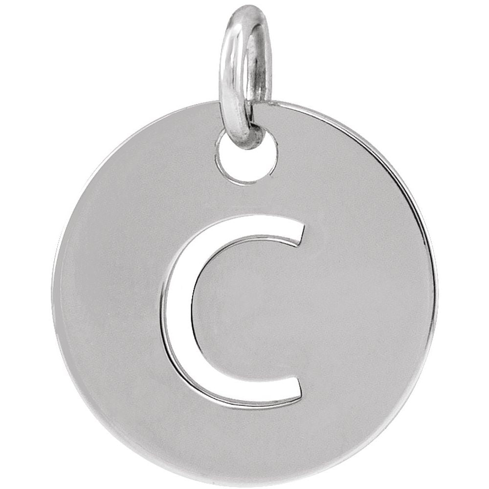 14K White Gold Personalized  Pendant