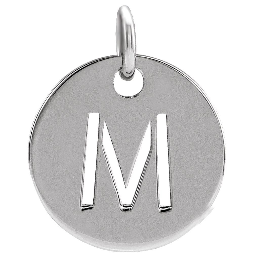 14K White Gold Personalized  Pendant