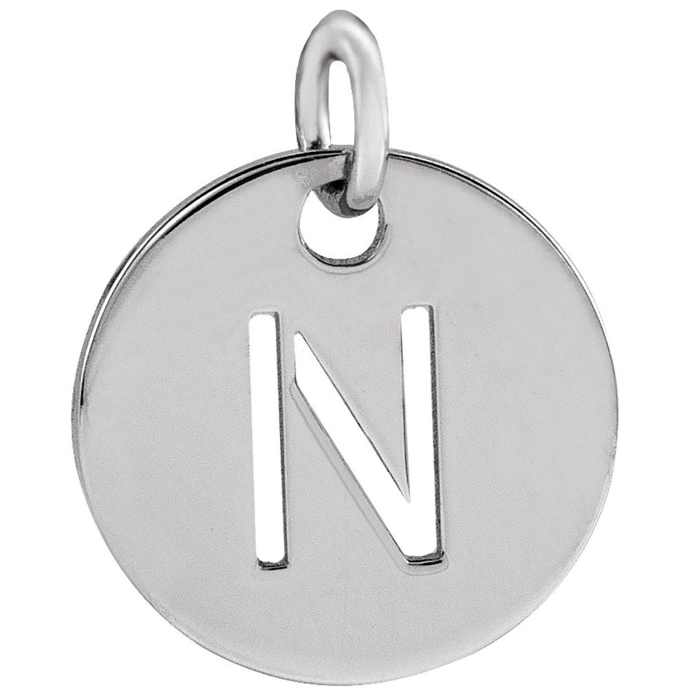 14K White Gold Personalized  Pendant