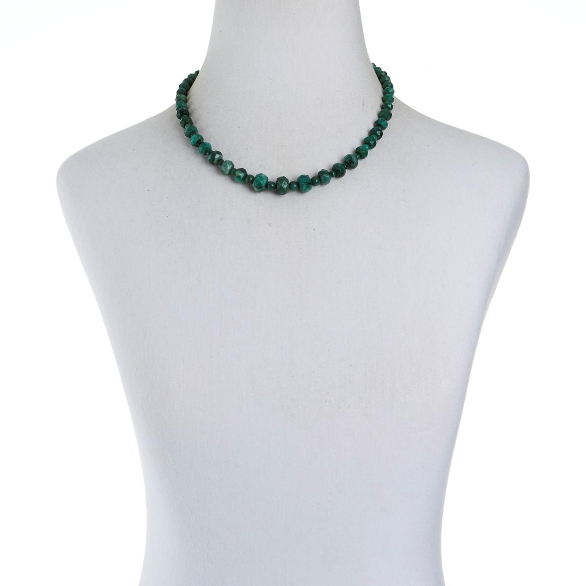 Jay King Green Quartzite Beaded Sterling Silver Necklace 18"