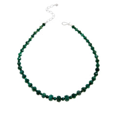 Jay King Green Quartzite Beaded Sterling Silver Necklace 18"