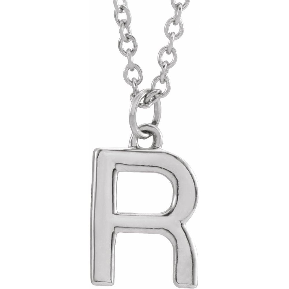 14K White Gold Initial 16" Necklace