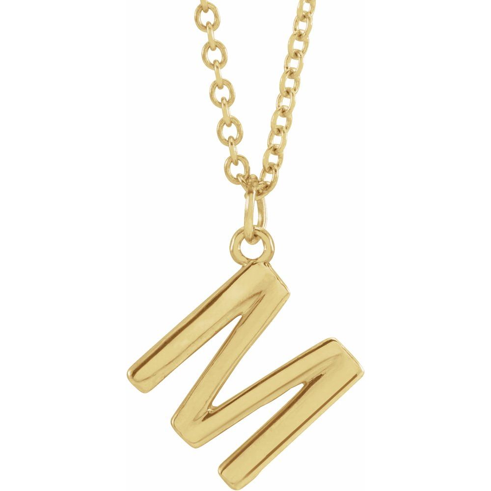 Yellow gold Initial 18" Necklace