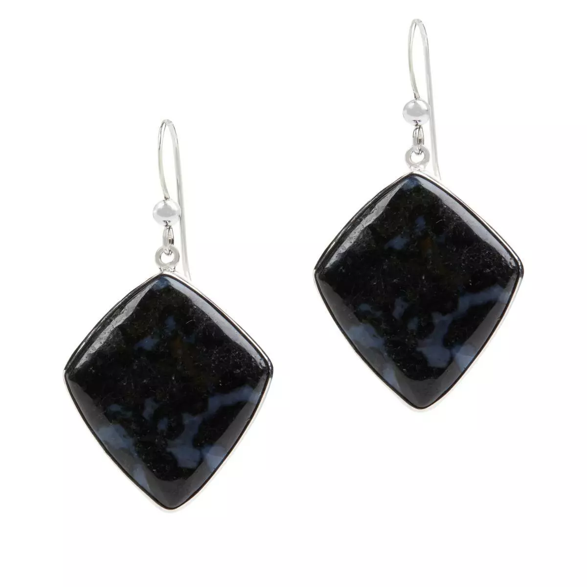 Jay King Sterling Silver Gabro Grmstone Drop Earrings