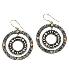 Bali RoManse Sterling Silver & 18K Two-Tone Circle Earrings, 2"