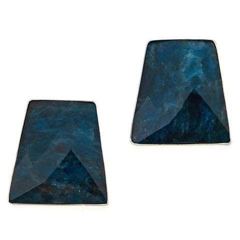 Jay King Sterling Silver Indigo Blue Apatite Freeform Earrings