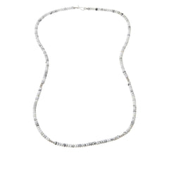 Jay King White Howlite Rondelle Beaded Gemstone Necklace 36"