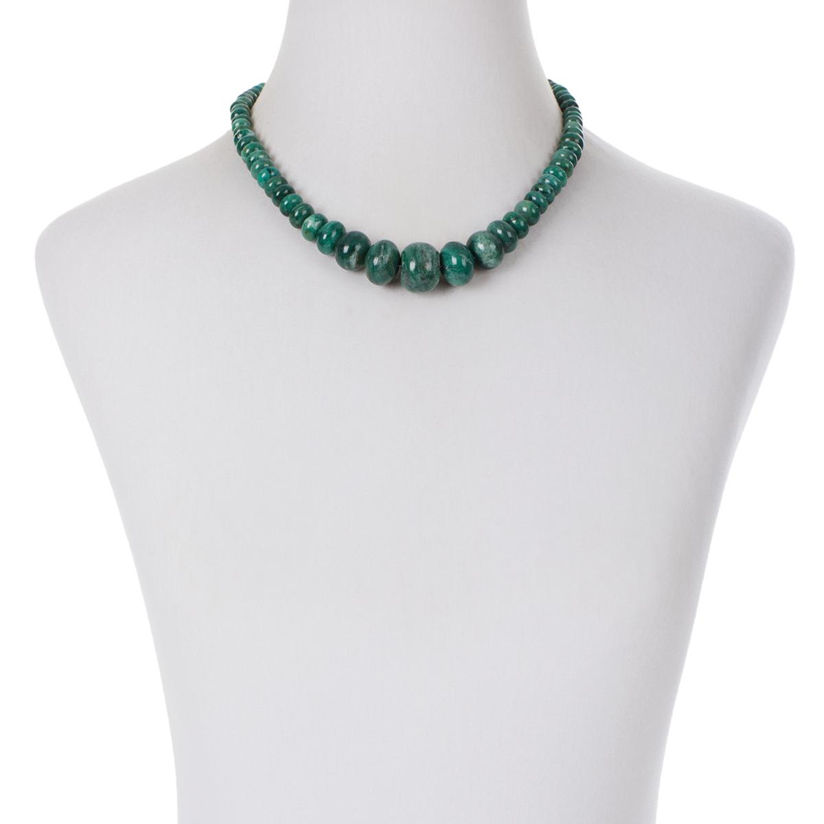 Jay King Sterling Silver Variscite Graduated Beaded Necklace, 18"