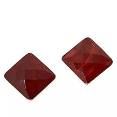 Jay King Sterling Silver Red Carnelian Gemstone Stud Earrings