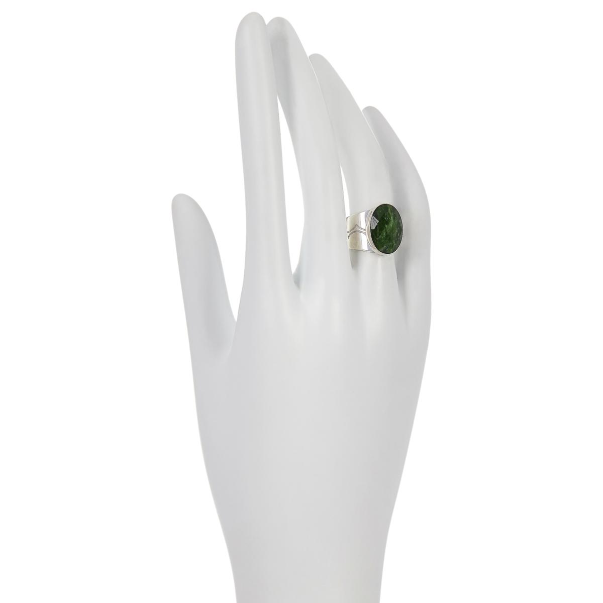 Jay King Faceted Green Chrome Diopside Sterling Silver Cocktail Ring Size 6